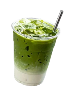 An iced matcha latte
