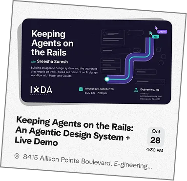 IxDA event flyer: Keeping Agents on the Rails