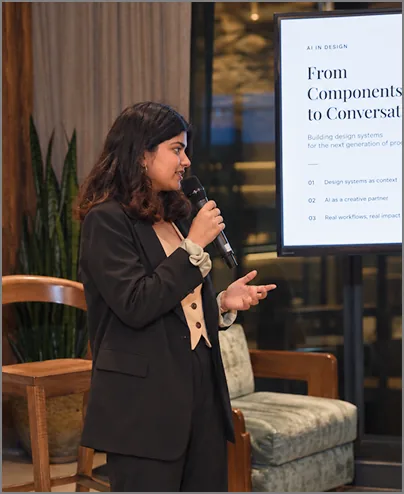 Speaking at an AI design talk